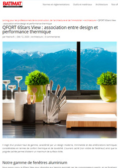 QFORT 6Stars View : association entre design et performance thermique